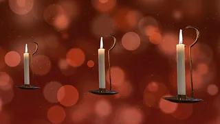 Lys på rødplettet baggrund